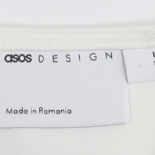 ASOS DESIGN Women's Ivory Blouse UK 8 Round Neck