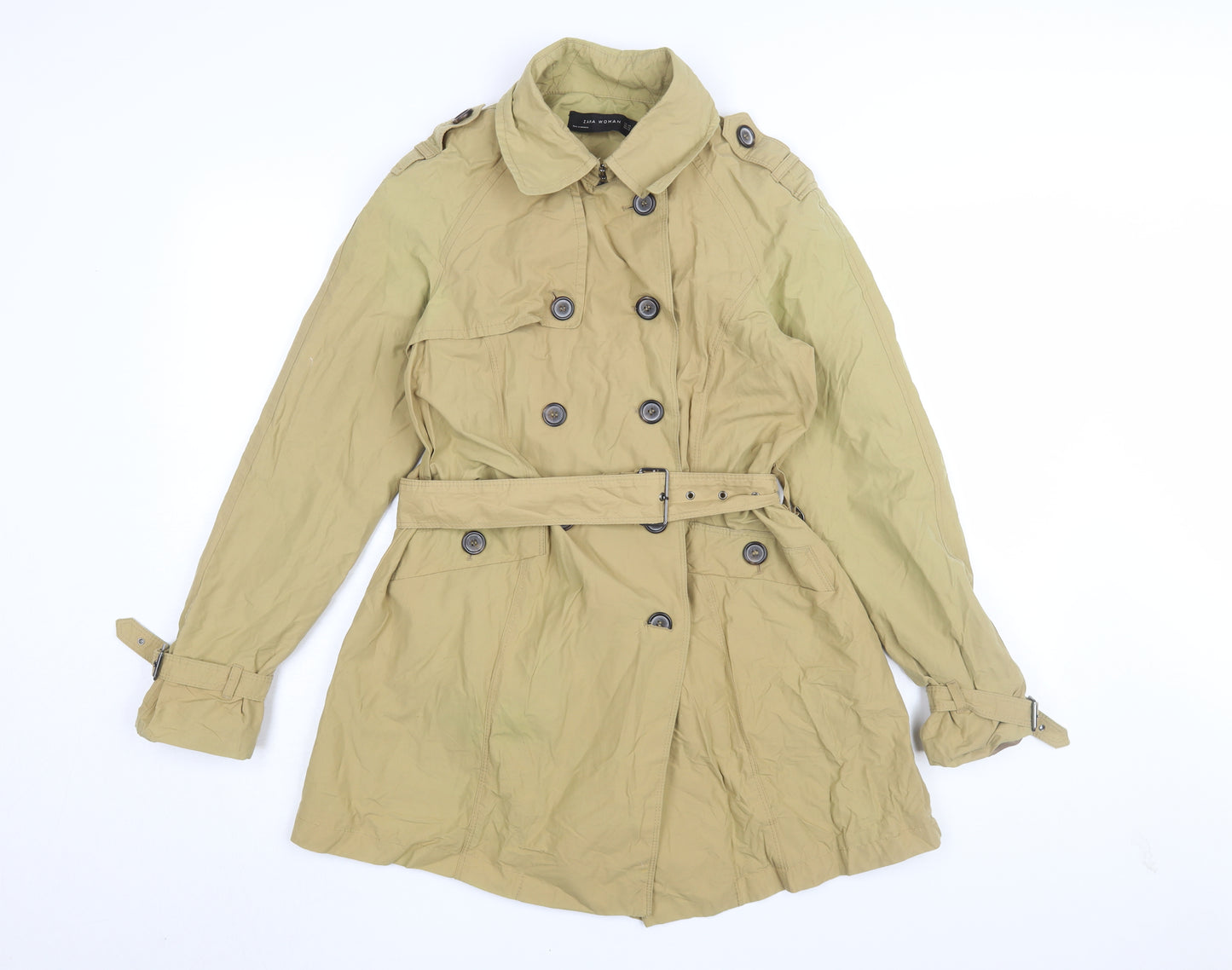 Zara Women's Beige XS Trench Coat Belted Classic Style
