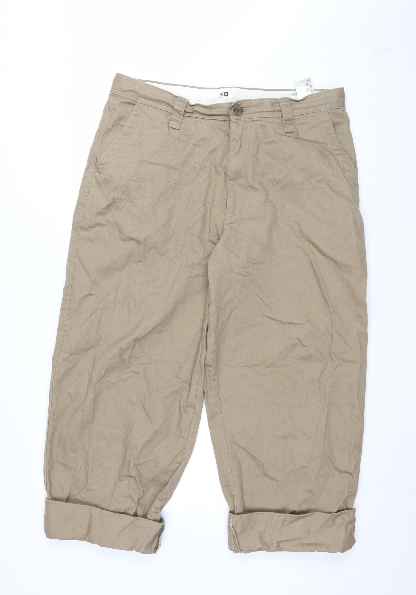 Uniqlo Men's Beige Chino Trousers Size 36