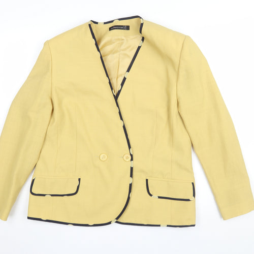 Hardob Women's Yellow Blazer Size 14 Classic Business Jacket