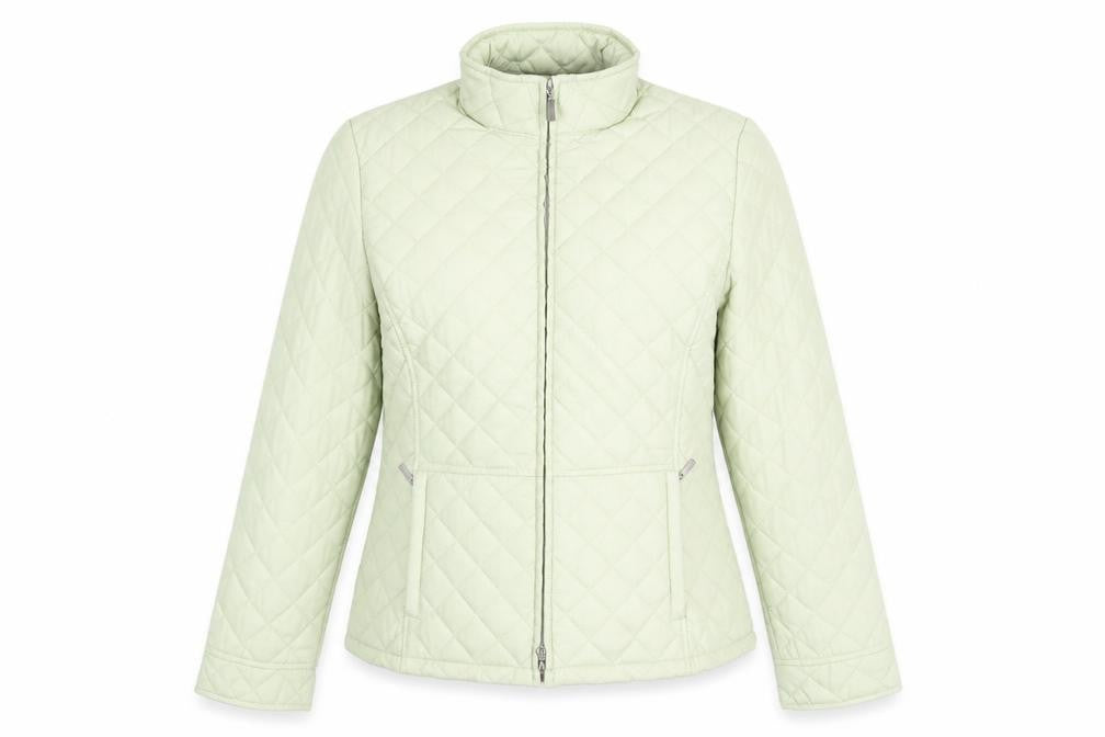Front view of Tayberry Women's Green Quilted Jacket S