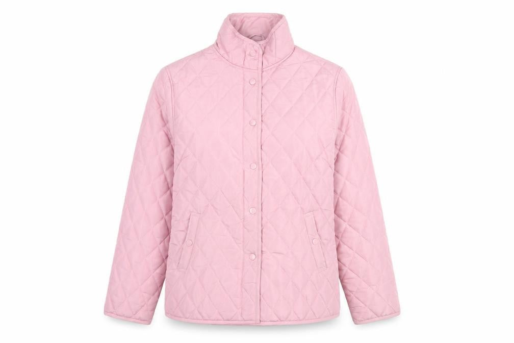 Front view of Pure & Natural Women's Pink Quilted Jacket, size S