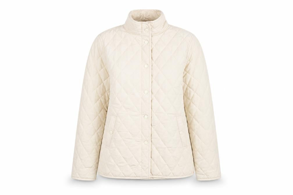 Front view of Pure & Natural Women's Beige Quilted Jacket S
