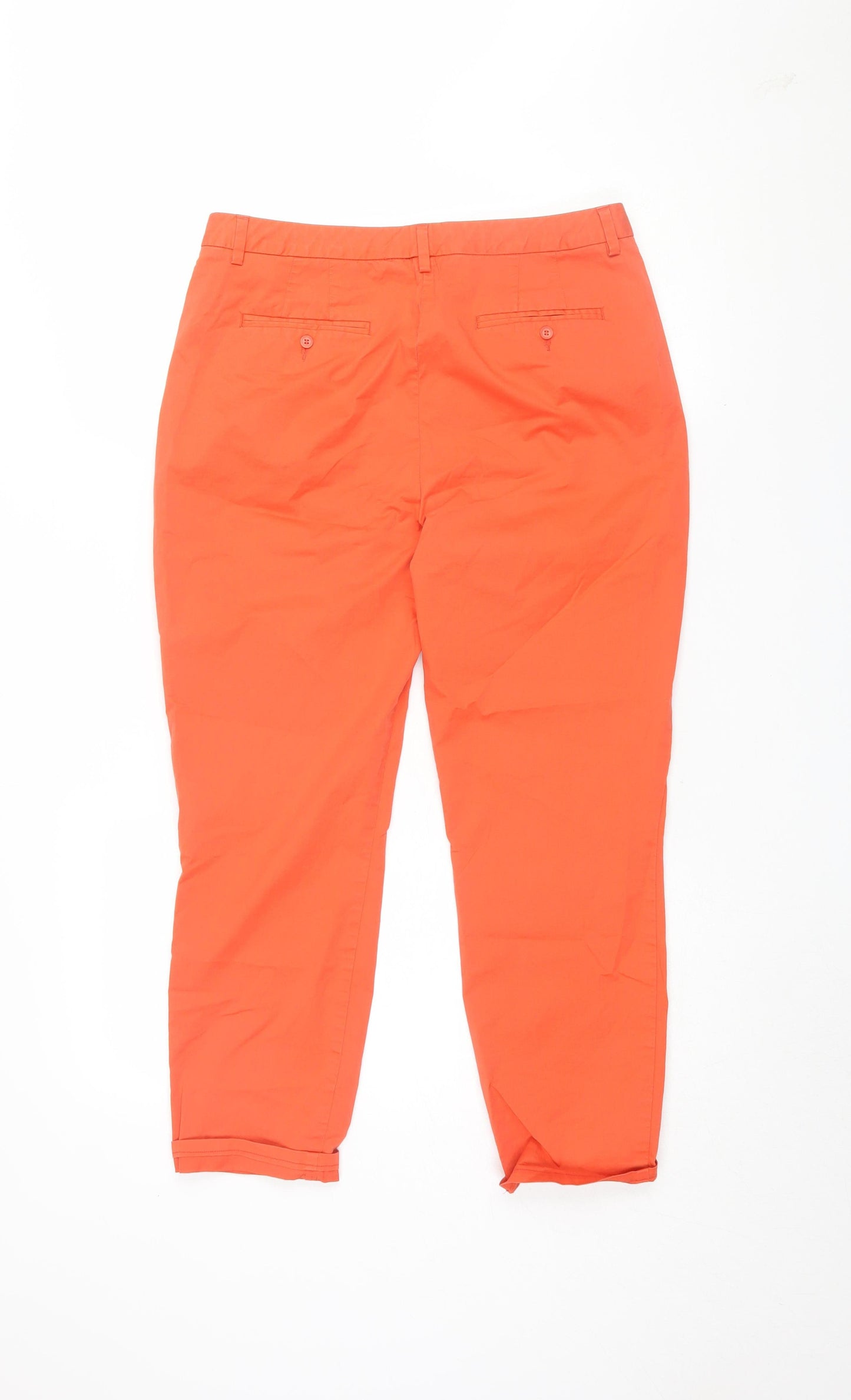 Marks and Spencer Women's Orange Chino Trousers Size 12