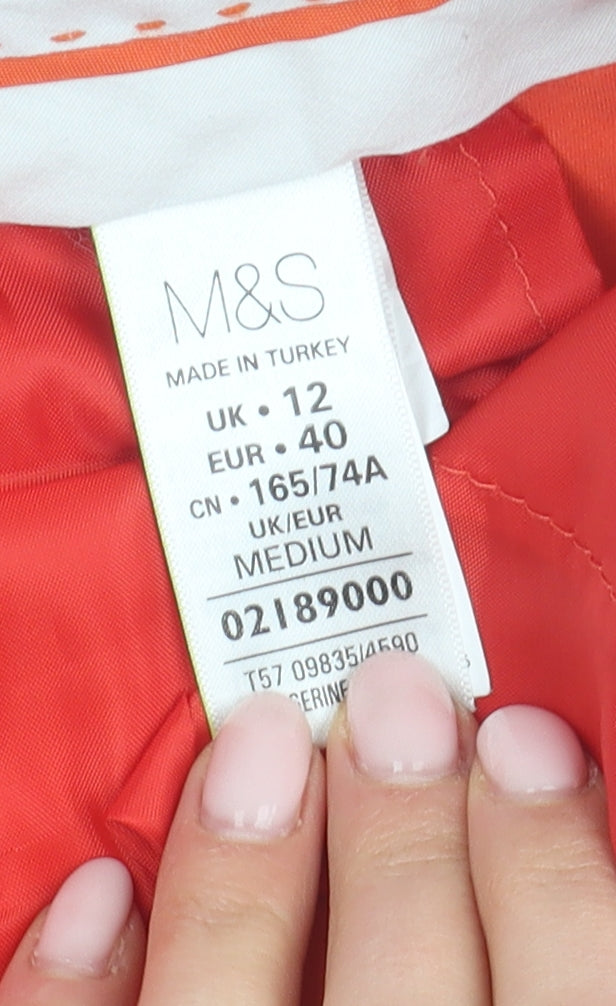 Marks and Spencer Women's Orange Chino Trousers Size 12