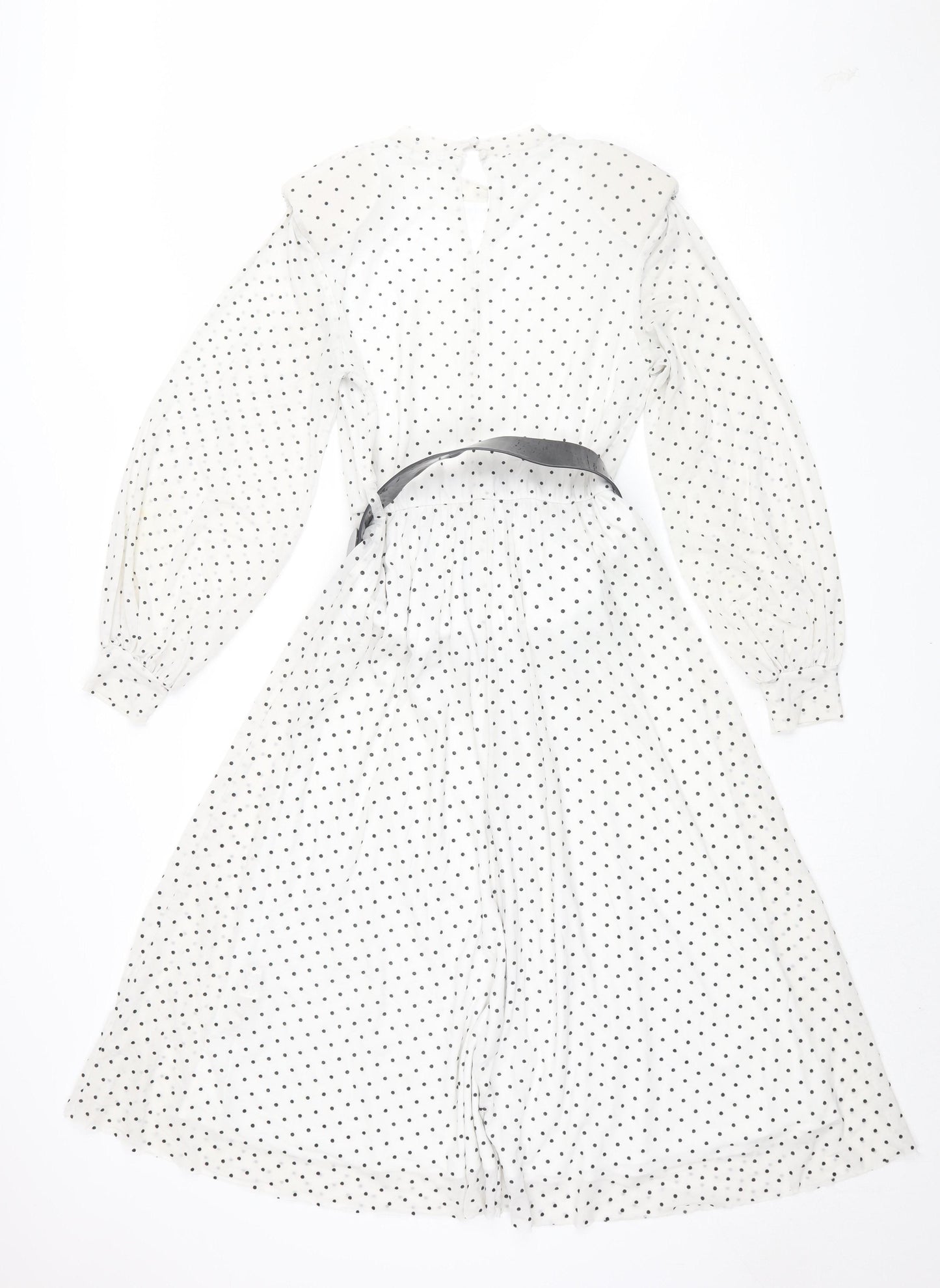 Reserved Women's White Polka Dot A-Line Dress XS