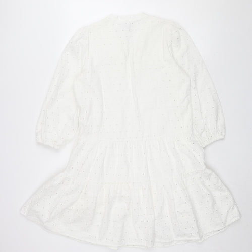 Reserved Women's White Cotton Shift Dress UK 10