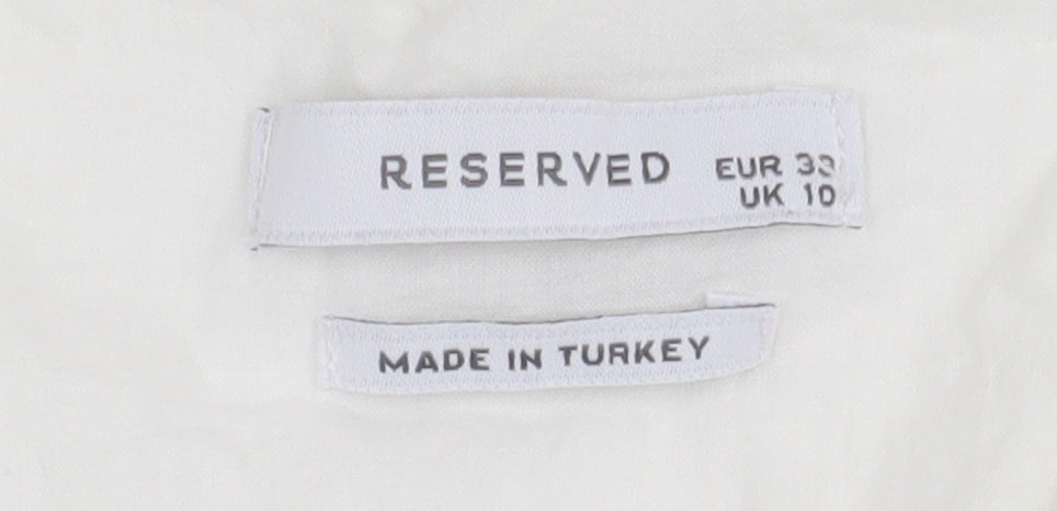 Reserved Women's White Cotton Shift Dress UK 10