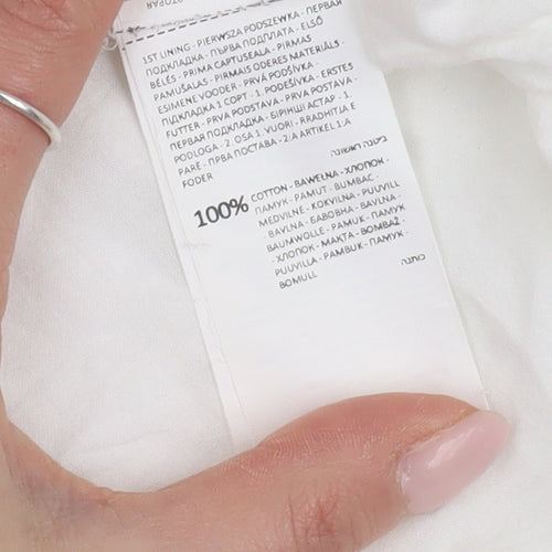 Reserved Women's White Cotton Shift Dress UK 10