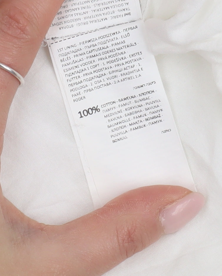 Reserved Women's White Cotton Shift Dress UK 10