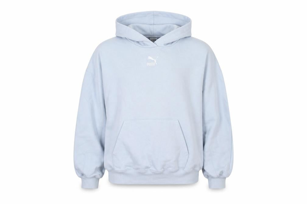 Front view of Puma Women's Blue Pullover Hoodie XS