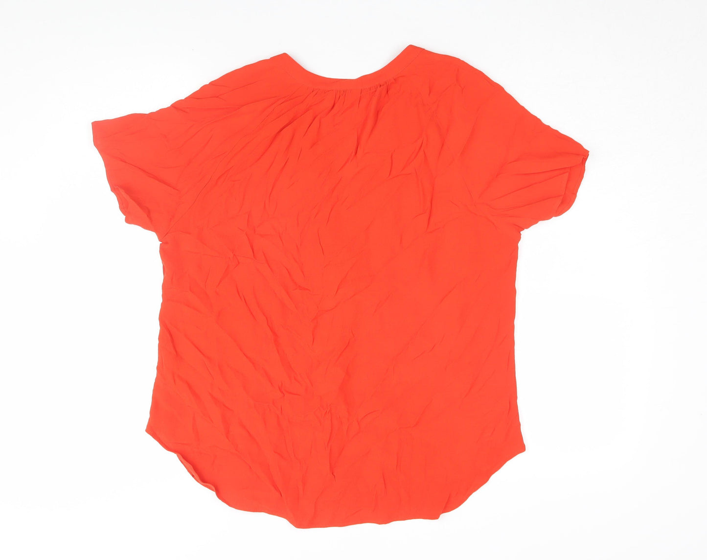 Monsoon Women’s Red Viscose Button-Up Shirt, Size 14