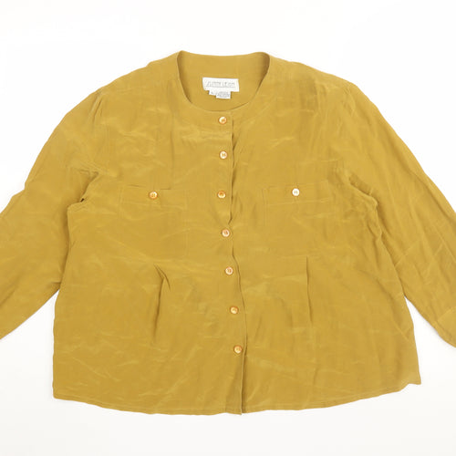 Sunny Leigh Women’s Yellow Silk Blouse, Size L