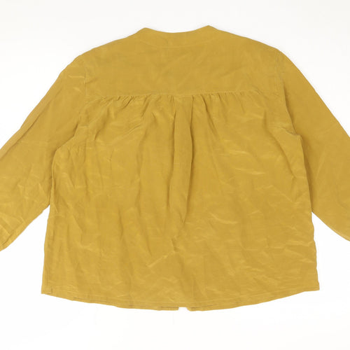 Sunny Leigh Women’s Yellow Silk Blouse, Size L