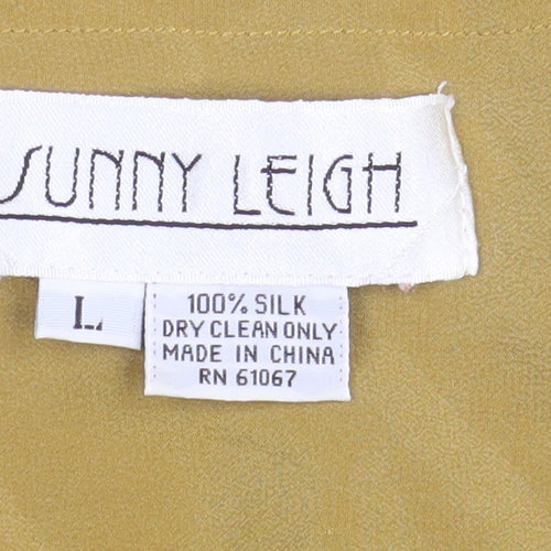 Sunny Leigh Women’s Yellow Silk Blouse, Size L