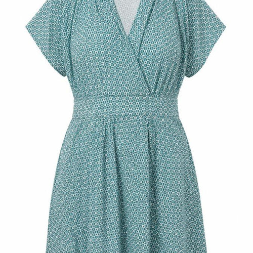 Anne Weyburn Women's Green Geometric Wrap Dress