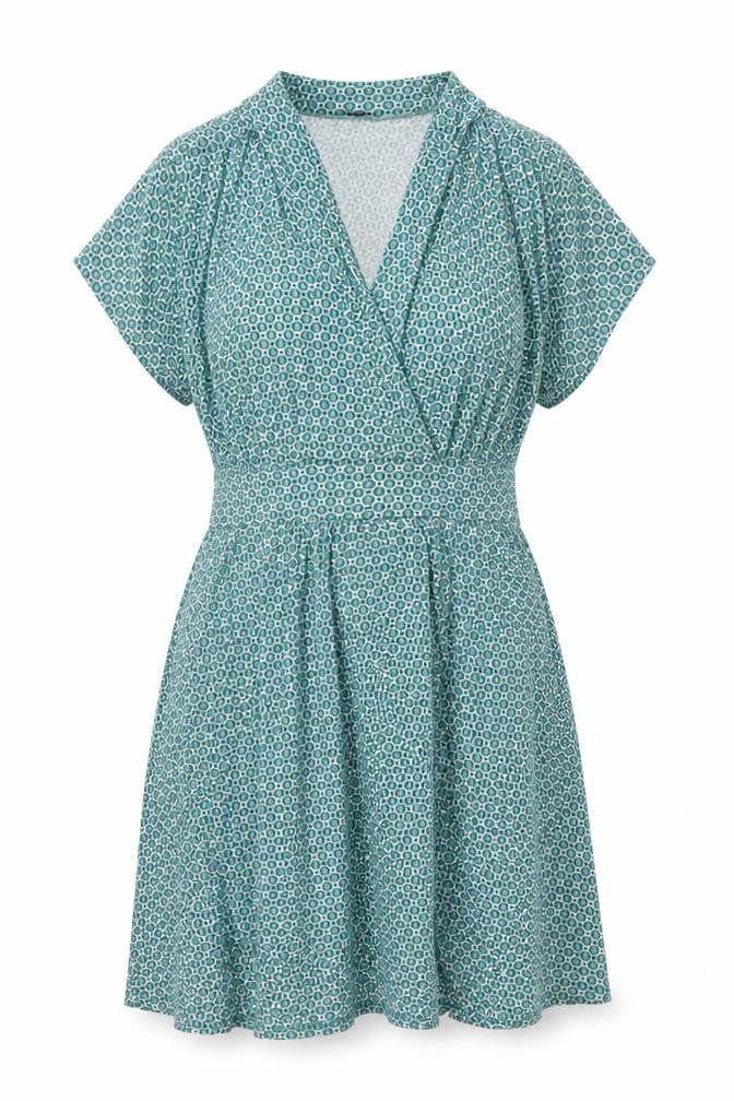 Anne Weyburn Women's Green Geometric Wrap Dress