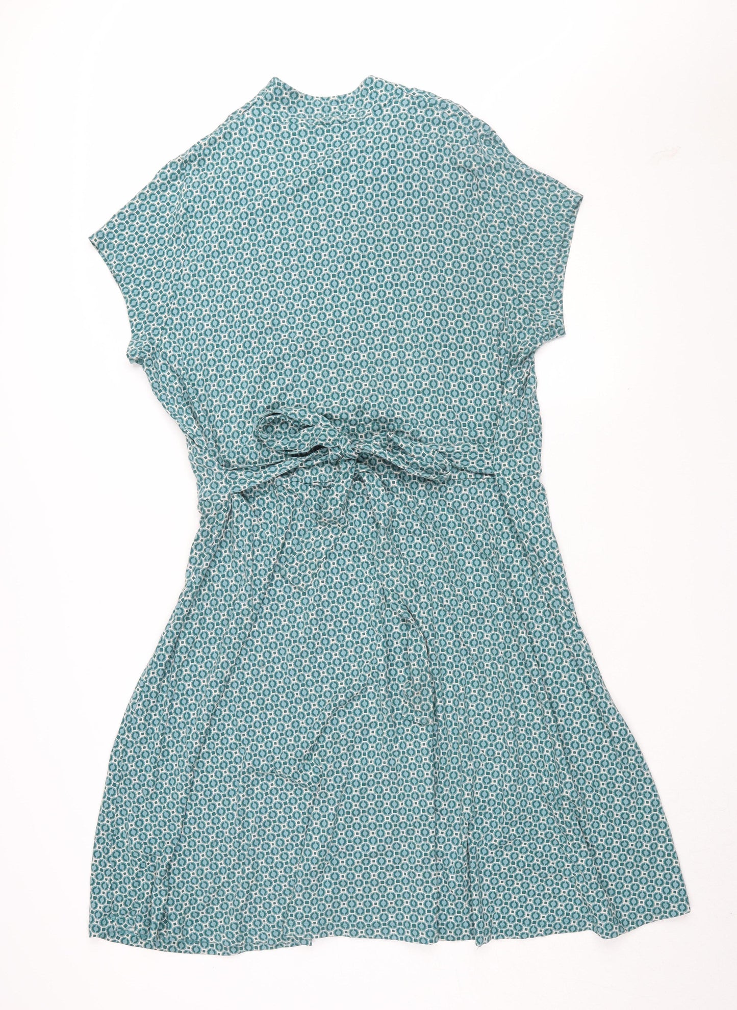 Anne Weyburn Women's Green Geometric Wrap Dress