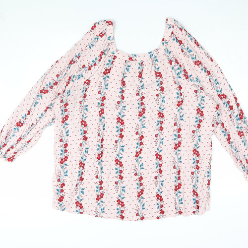 Old Navy Women's Pink Floral Tunic Blouse 3XL