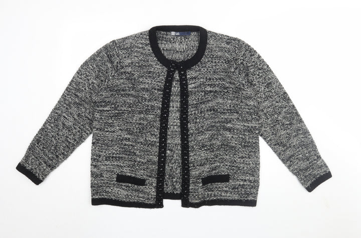 Isle Women's Grey Cardigan, L, Long Sleeve Knit Jumper