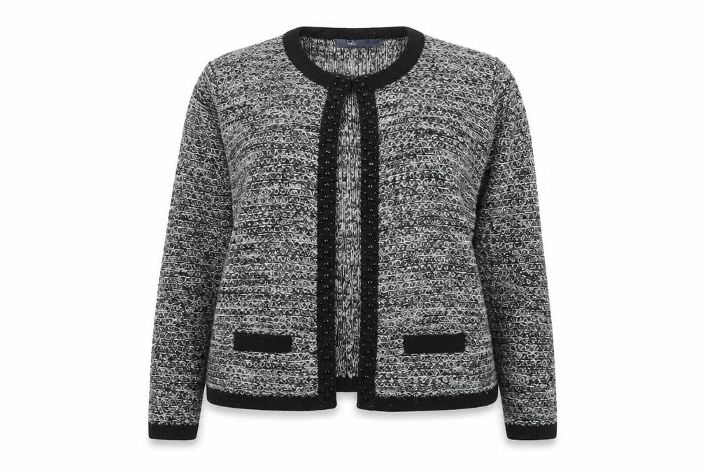 Isle Women's Grey Cardigan, L, Long Sleeve Knit Jumper