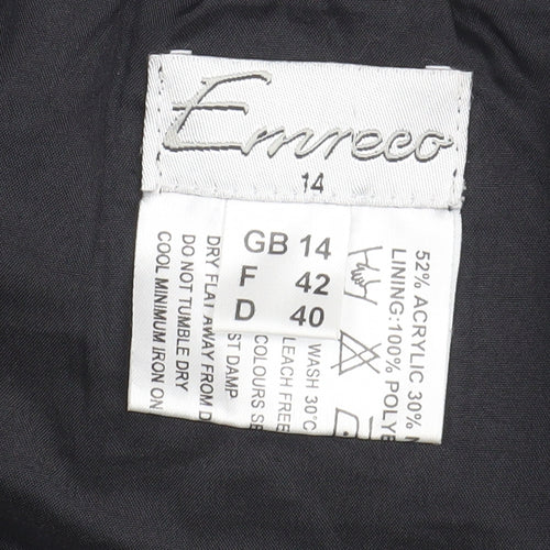 Emreco Women's Grey Pencil Skirt Size 14 Wool Blend