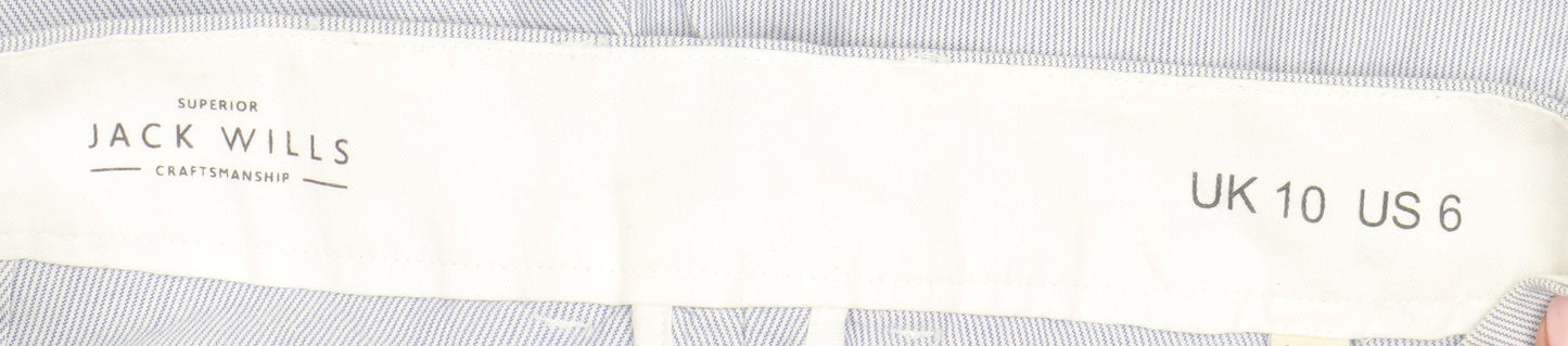 Jack Wills Women's Blue Chino Shorts, Size 10, Pinstripe Style
