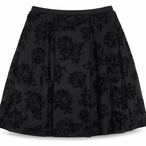 First Avenue Women's Black A-Line Floral Skirt Size 8
