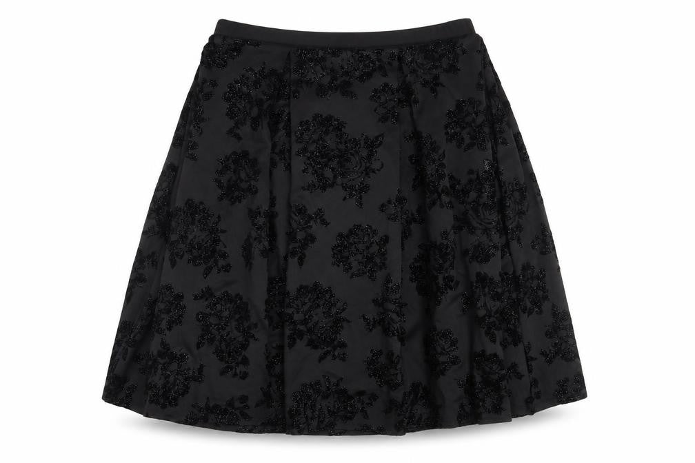 First Avenue Women's Black A-Line Floral Skirt Size 8