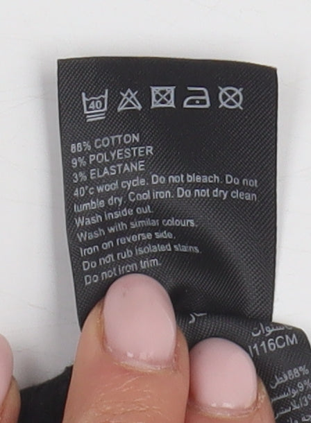 Mintie Girls Black Denim Mini Skirt Size 6 with Frayed Hem