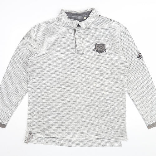 Weird Fish Men's Grey Henley Sweatshirt L