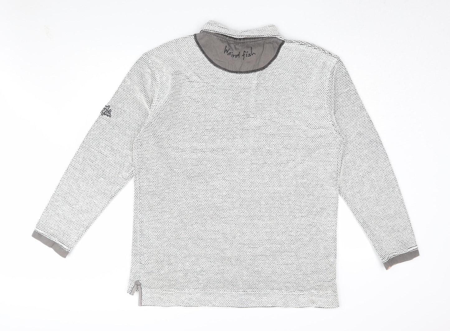 Weird Fish Men's Grey Henley Sweatshirt L