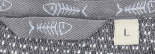 Weird Fish Men's Grey Henley Sweatshirt L
