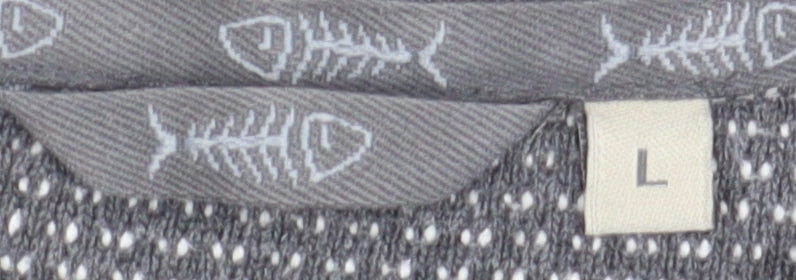Weird Fish Men's Grey Henley Sweatshirt L