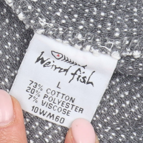 Weird Fish Men's Grey Henley Sweatshirt L
