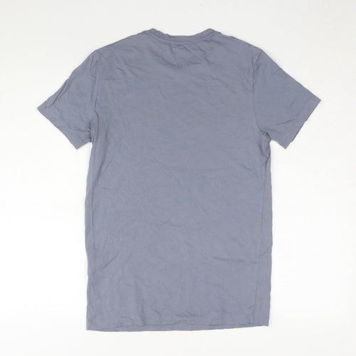 AllSaints Men's Blue XS Cotton Crew Neck T-Shirt