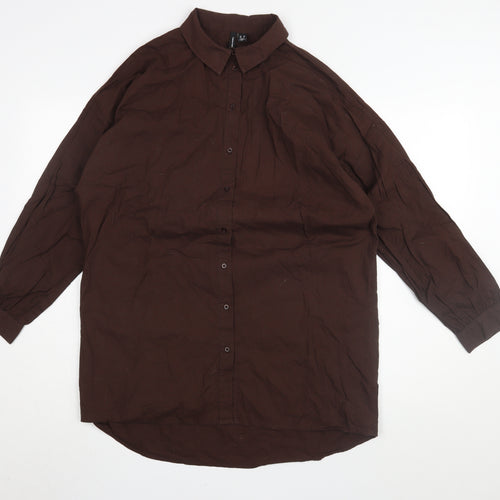 Vero Moda Women's Brown Shirt Dress XS, Cotton Casual