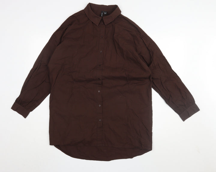 Vero Moda Women's Brown Shirt Dress XS, Cotton Casual