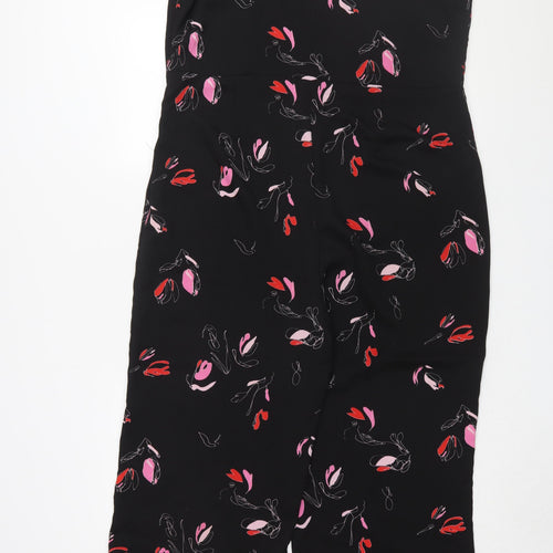 Pieces Women's Black Floral Jumpsuit XL Sleeveless Chic