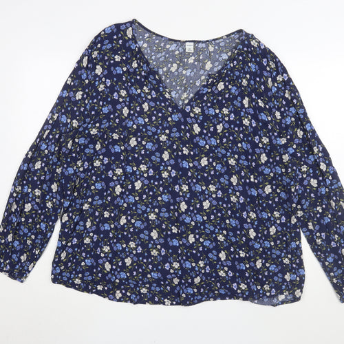 Old Navy Women's Multicoloured Floral 2XL Blouse