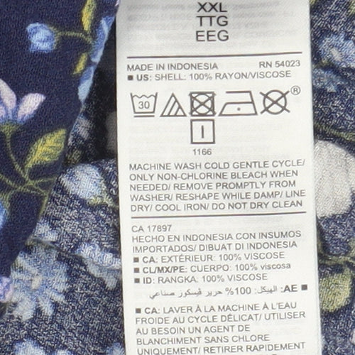 Old Navy Women's Multicoloured Floral 2XL Blouse