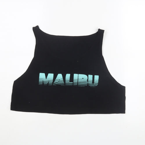 American Apparel Women's Black Cropped Tank Top
