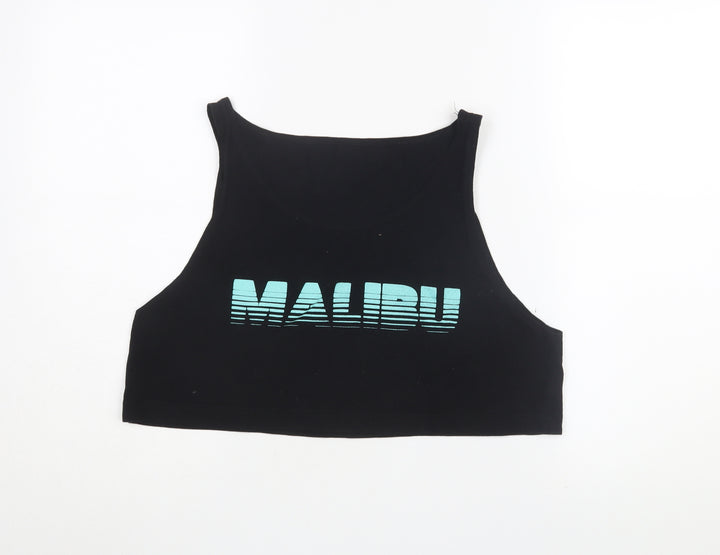 American Apparel Women's Black Cropped Tank Top