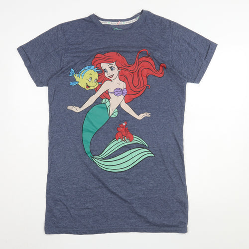 Disney Women's Blue XS T-Shirt Ariel Cartoon