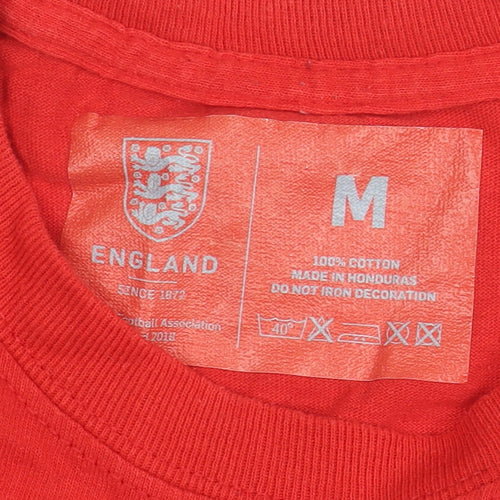 Boys Red England Football Cotton T-Shirt Size 10-11 Years