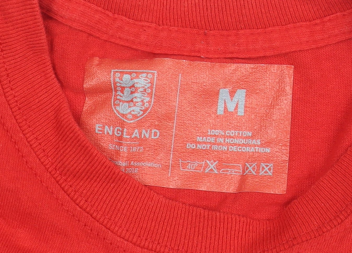Boys Red England Football Cotton T-Shirt Size 10-11 Years