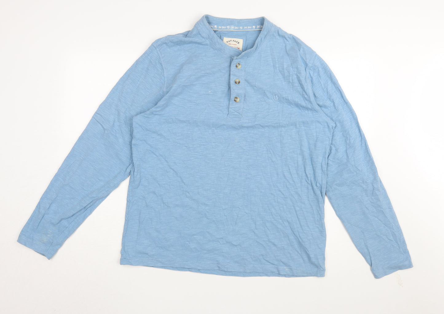 Fat Face Men's Blue L Henley Long Sleeve T-Shirt