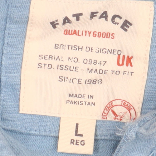 Fat Face Men's Blue L Henley Long Sleeve T-Shirt