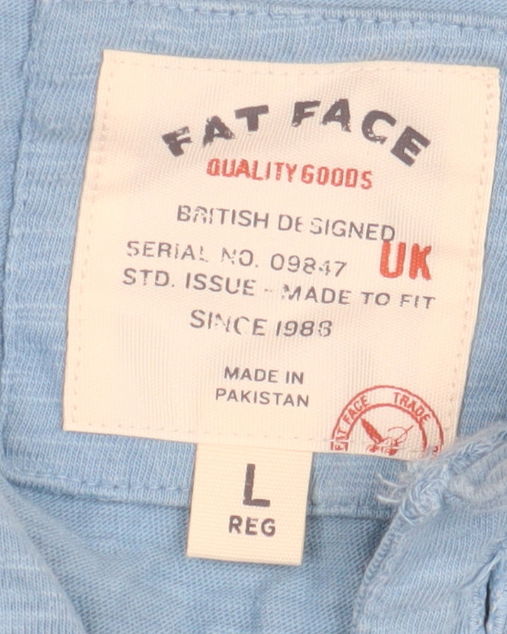 Fat Face Men's Blue L Henley Long Sleeve T-Shirt