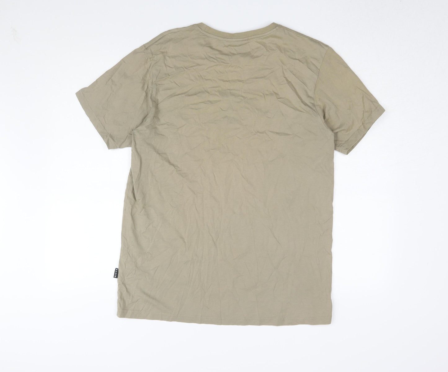 NICCE Men's Beige Cotton Logo T-Shirt Size L